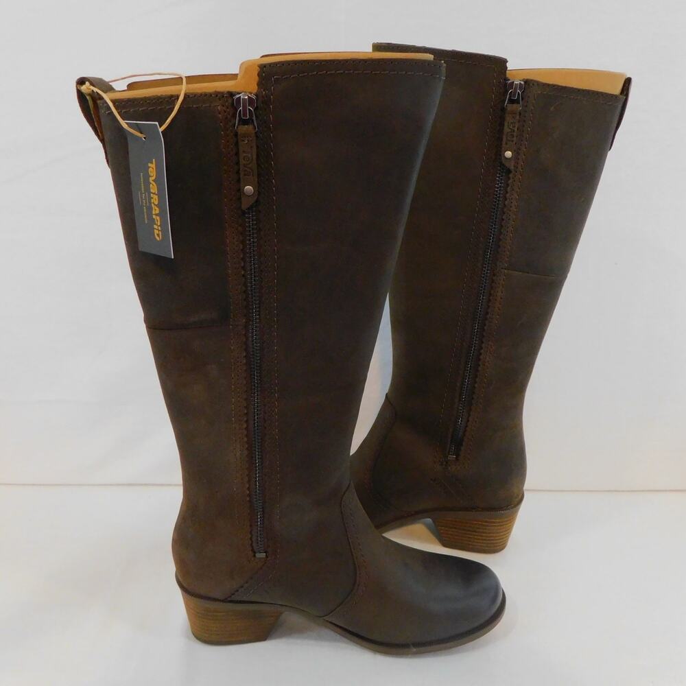 Teva Anaya Chelsea Tall Waterproof Leather Boots Women's Size 7.5 - Picture 2 of 12